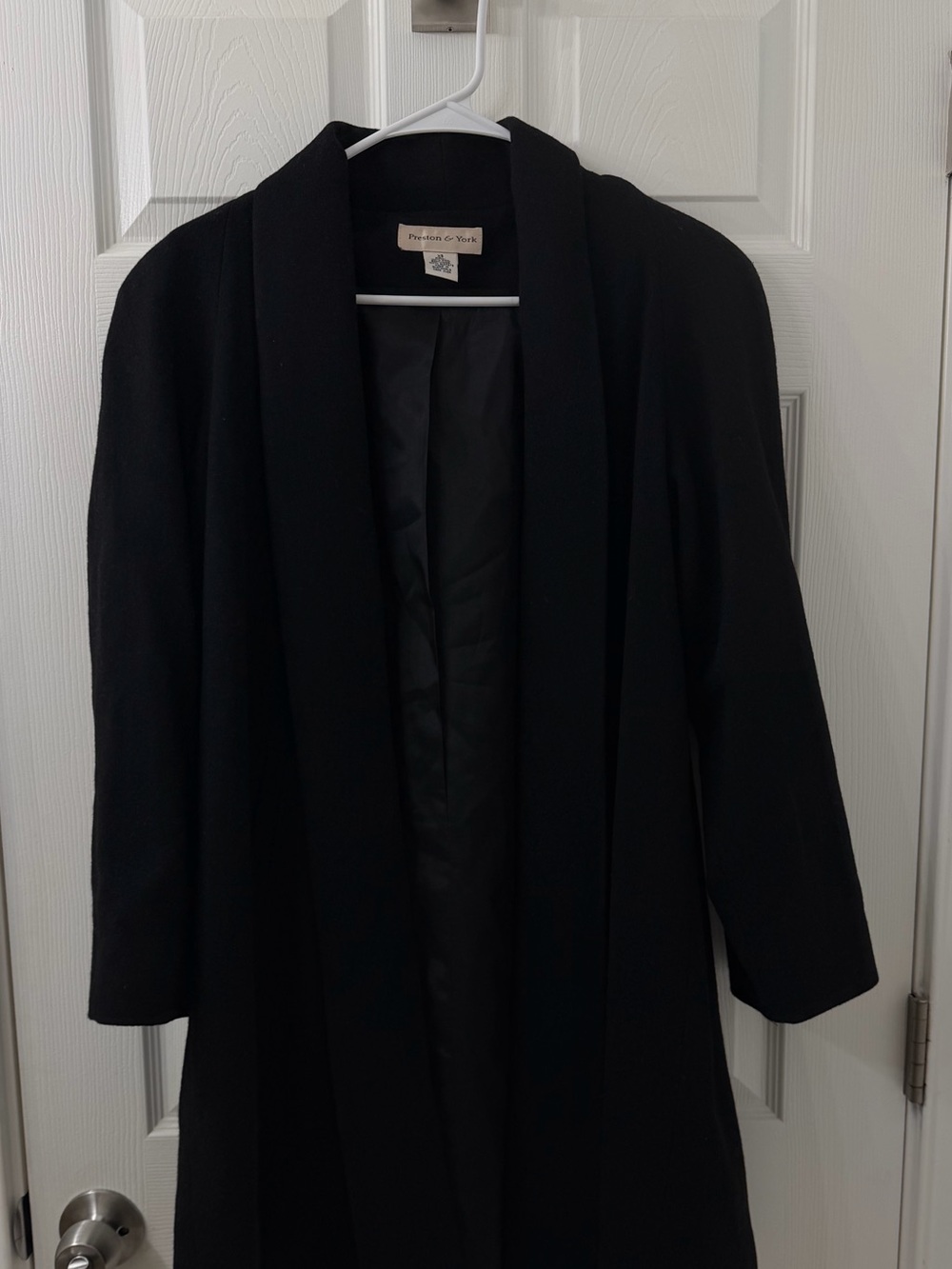 Preston & York Black Women's Open Front Coat